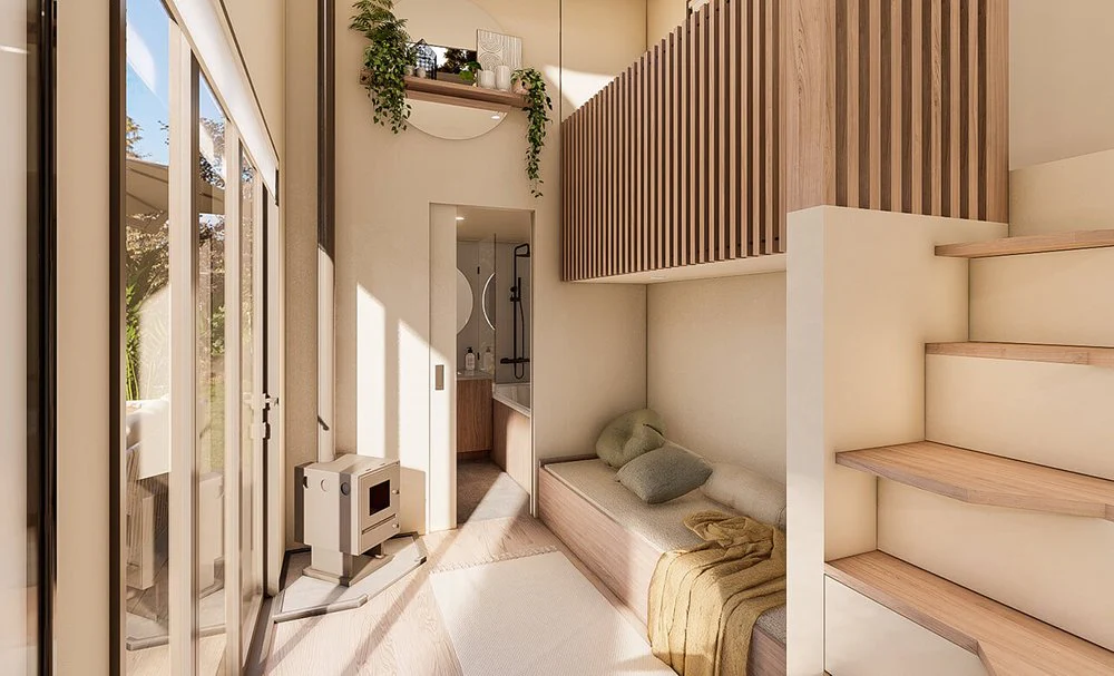 Modernes Wohnmodul Außendetail