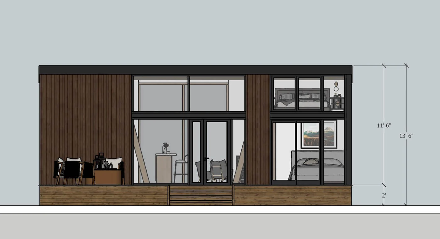 Dunkles Minimal-Design Vorderansicht