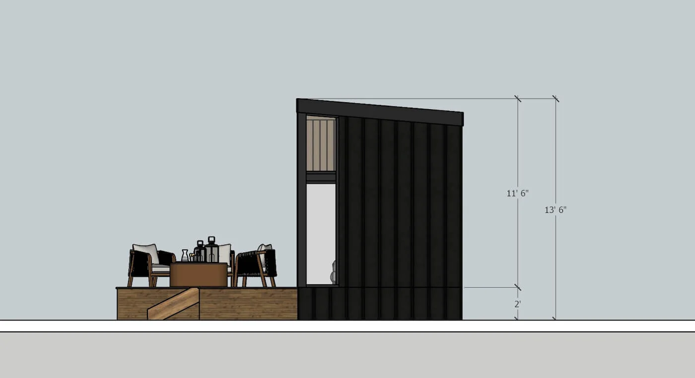 Dunkles Minimal-Design Seitenansicht