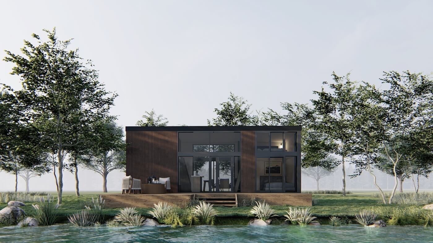 Dunkles Minimal-Design Außen 2