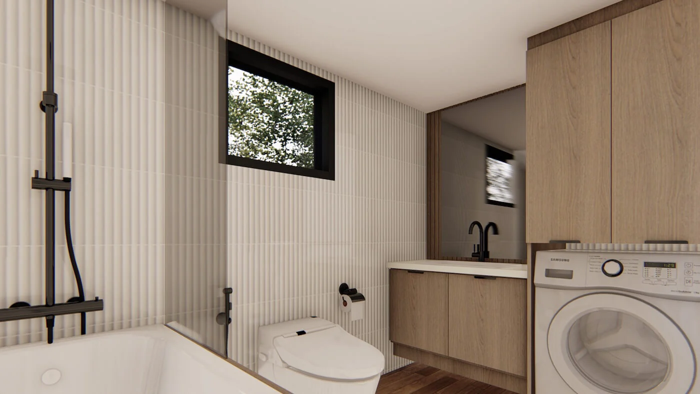 Dunkles Minimal-Design Bad