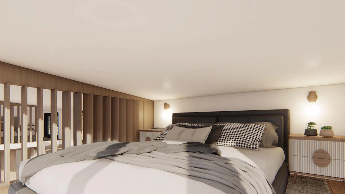 Dunkles Minimal-Design Innendetail 4